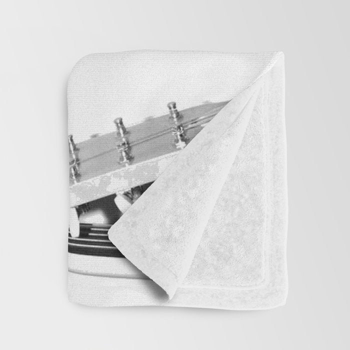 The Guitars (Black and White) Throw Blanket Gallery Image 3