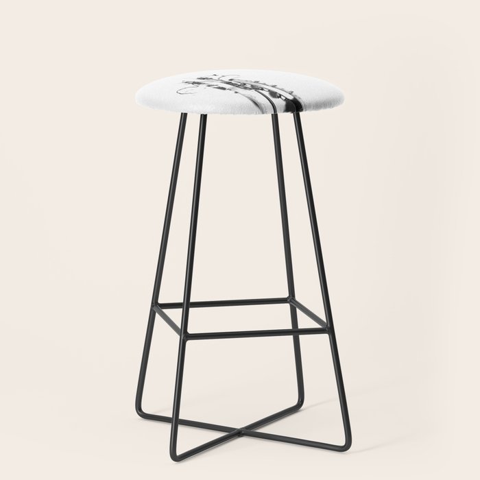 The Guitars (Black and White) Stool Gallery Image 1