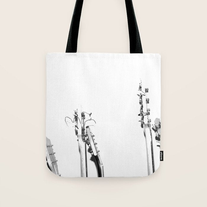 The Guitars (Black and White) Tote Bag Gallery Image 1
