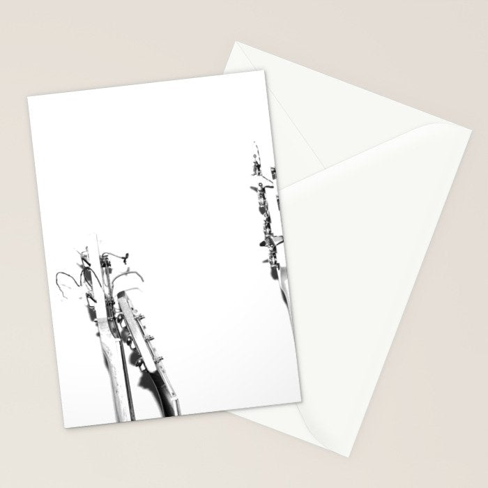 The Guitars (Black and White) Stationery Card Gallery Image 2