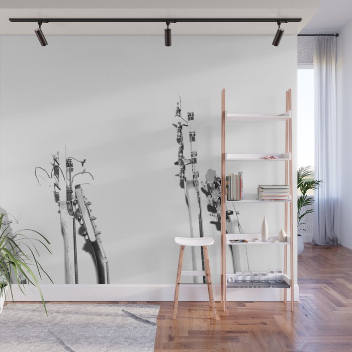 The Guitars (Black and White) Wall Mural Gallery Image 1