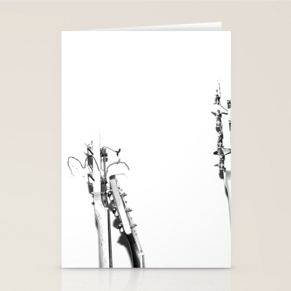 The Guitars (Black and White) Stationery Card Gallery Image 1