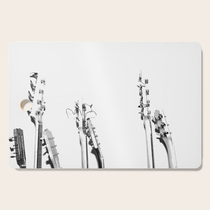 The Guitars (Black and White) Cutting Board Gallery Image 1
