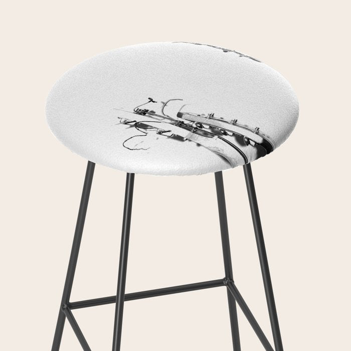 The Guitars (Black and White) Stool Gallery Image 2