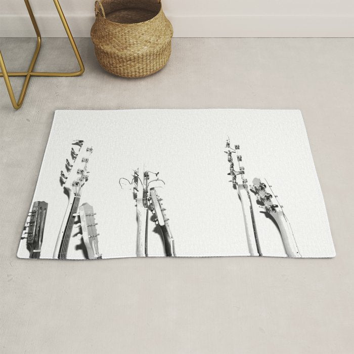 The Guitars (Black and White) Rug Gallery Image 1