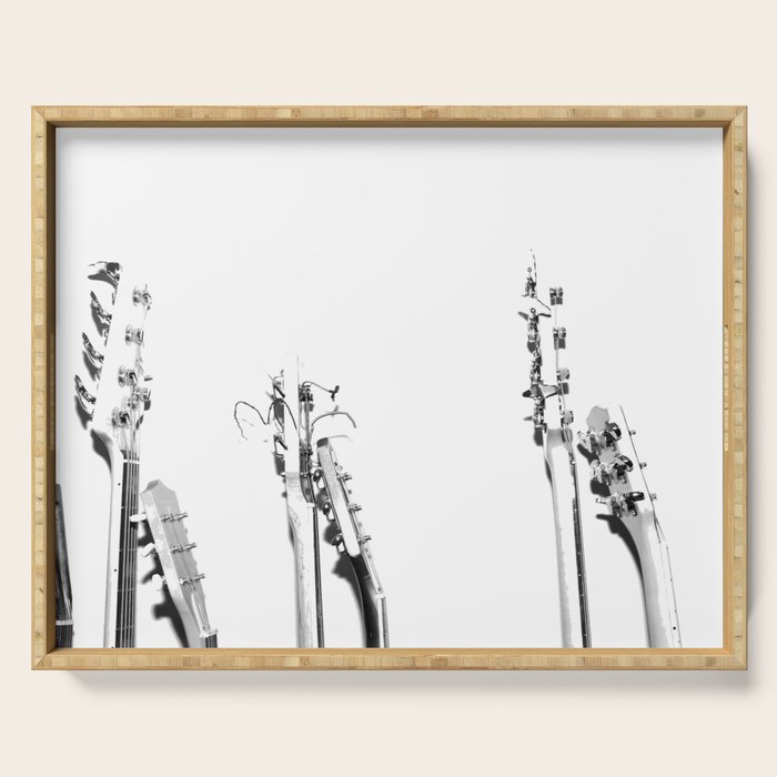 The Guitars (Black and White) Serving Tray Gallery Image 1