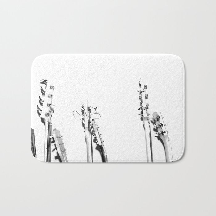The Guitars (Black and White) Bath Mat Gallery Image 1