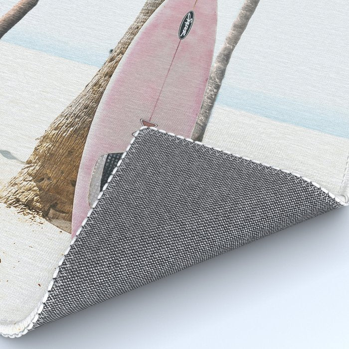 Pastel Pink Surfboard at Beach Rug Gallery Image 4