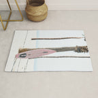 Pastel Pink Surfboard at Beach Rug Gallery Image 1