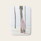Pastel Pink Surfboard at Beach Bath Mat Gallery Image 1