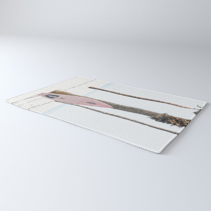 Pastel Pink Surfboard at Beach Rug Gallery Image 3