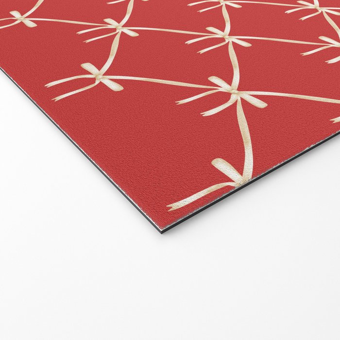 Bows & Ribbons Pattern XII Cherry Red Welcome Mat Gallery Image 2