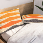 Vintage Scandinavian Orange Geometric Triangle Pattern Pillow Sham Gallery Image 2
