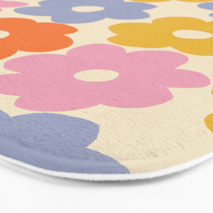 Simple Flower Pattern #1 Bath Mat Gallery Image 3