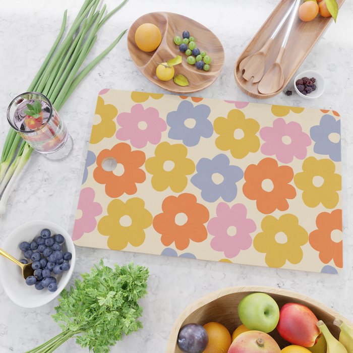 Simple Flower Pattern #1 Cutting Board Gallery Image 2
