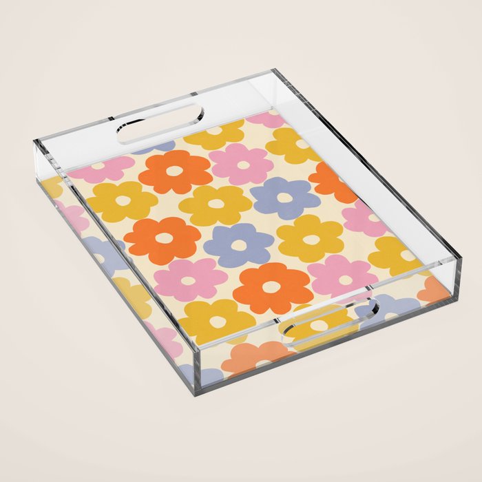 Simple Flower Pattern #1 Acrylic Tray Gallery Image 1