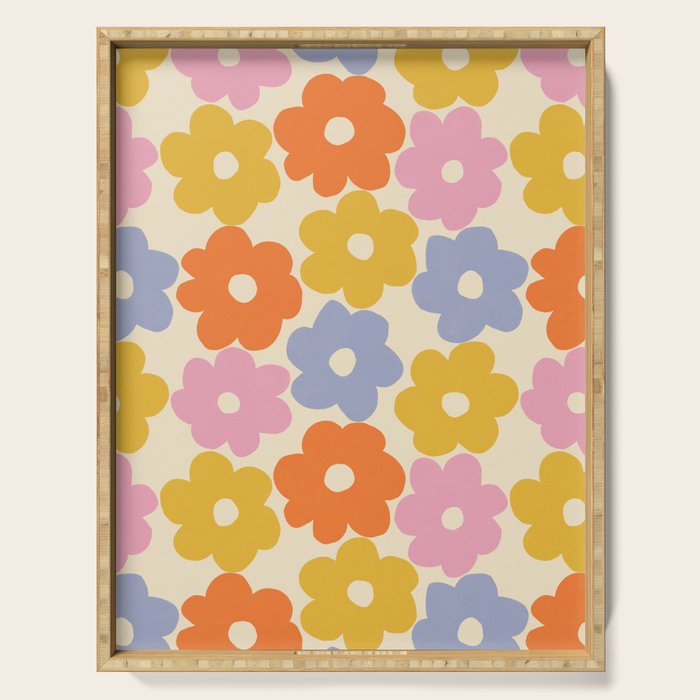 Simple Flower Pattern #1 Serving Tray Gallery Image 1