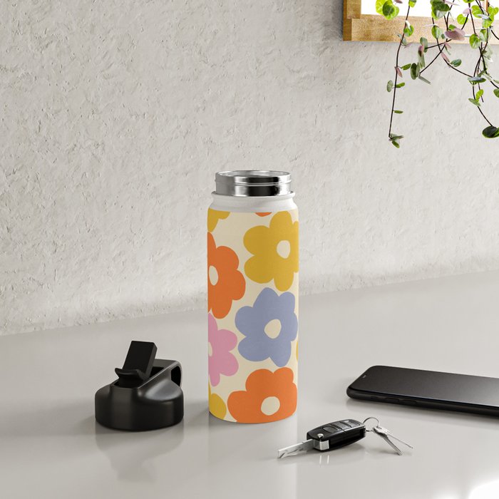 Simple Flower Pattern #1 Water Bottle Gallery Image 4