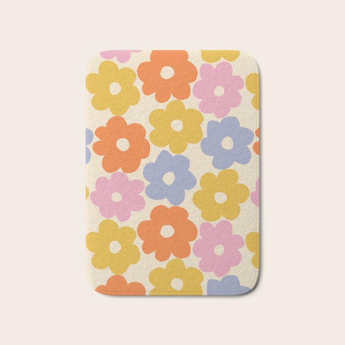 Simple Flower Pattern #1 Bath Mat Gallery Image 1