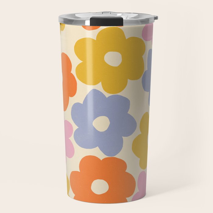 Simple Flower Pattern #1 Travel Mug Gallery Image 1