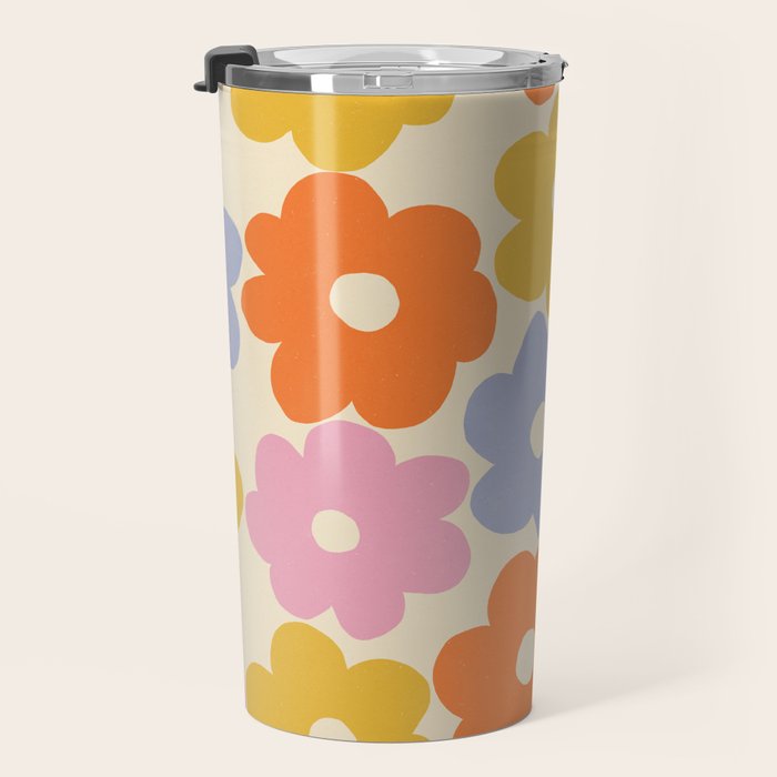 Simple Flower Pattern #1 Travel Mug Gallery Image 3