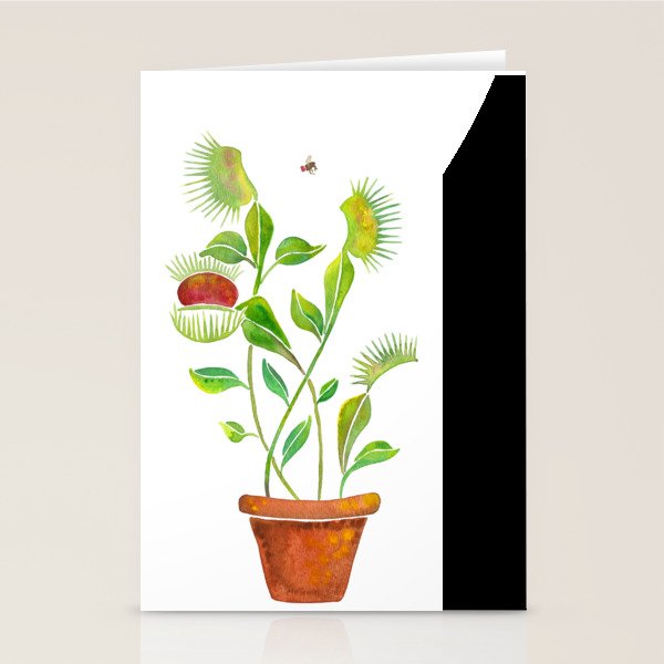 Venus Fly Trap Watercolor Stationery Card Gallery Image 2