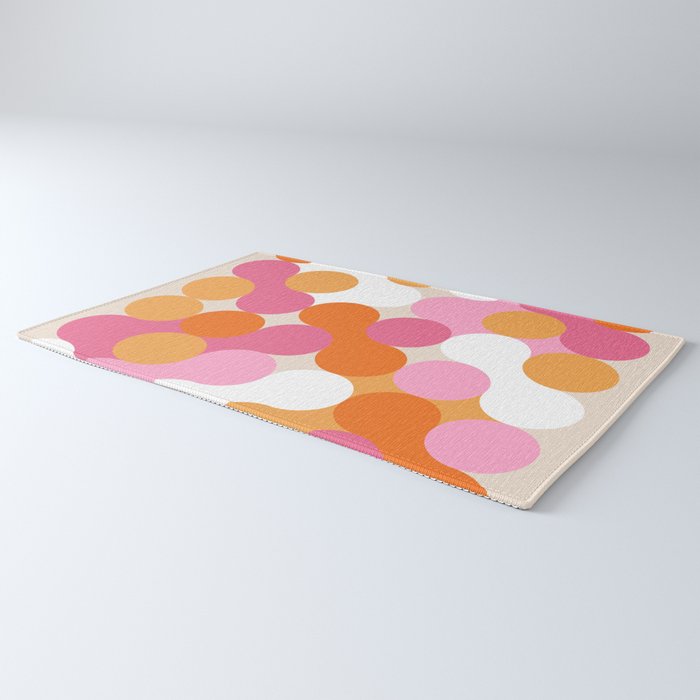 Liquid dot pattern 1 - yellow, orange, pink & white Rug Gallery Image 3