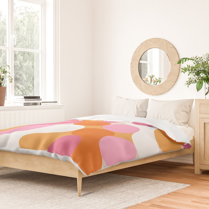 Liquid dot pattern 1 - yellow, orange, pink & white Duvet Cover Gallery Image 2