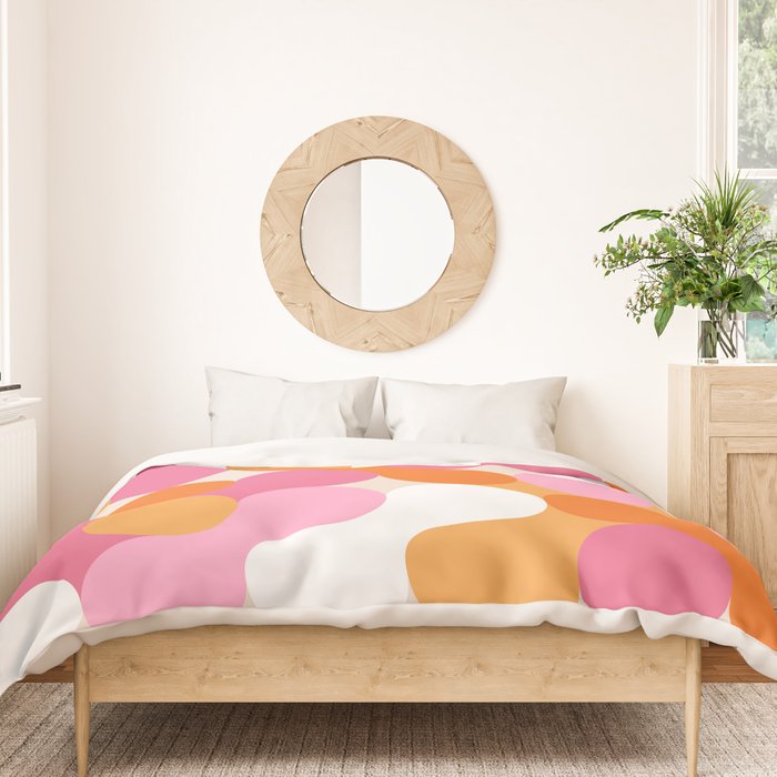 Liquid dot pattern 1 - yellow, orange, pink & white Duvet Cover Gallery Image 3