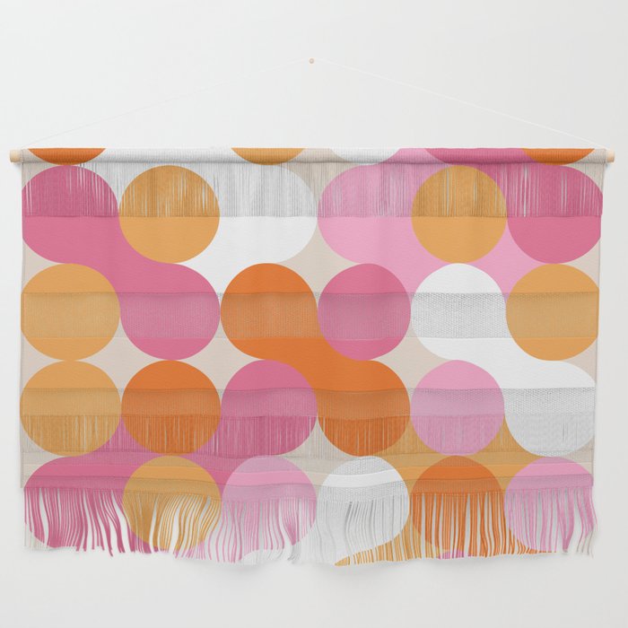 Liquid dot pattern 1 - yellow, orange, pink & white Wall Hanging Gallery Image 1