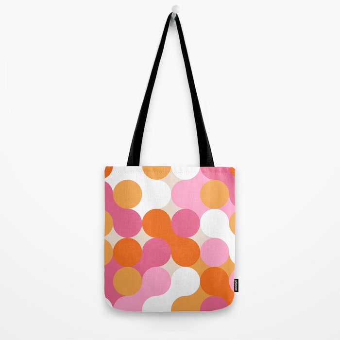 Liquid dot pattern 1 - yellow, orange, pink & white Tote Bag Gallery Image 2