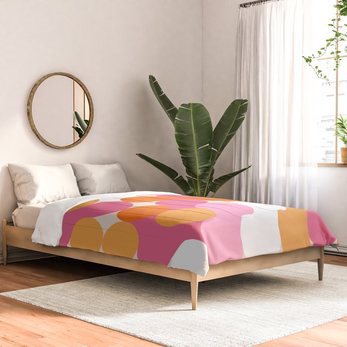 Liquid dot pattern 1 - yellow, orange, pink & white Comforter Gallery Image 2