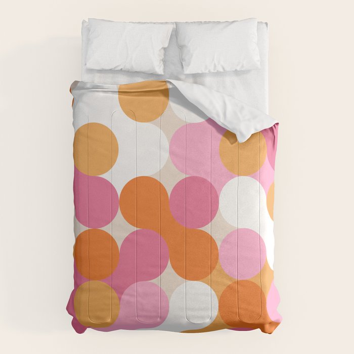 Liquid dot pattern 1 - yellow, orange, pink & white Comforter Gallery Image 1