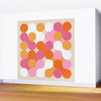 Liquid dot pattern 1 - yellow, orange, pink & white Wall Mural Gallery Image 2