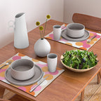 Liquid dot pattern 1 - yellow, orange, pink & white Placemat Gallery Image 2