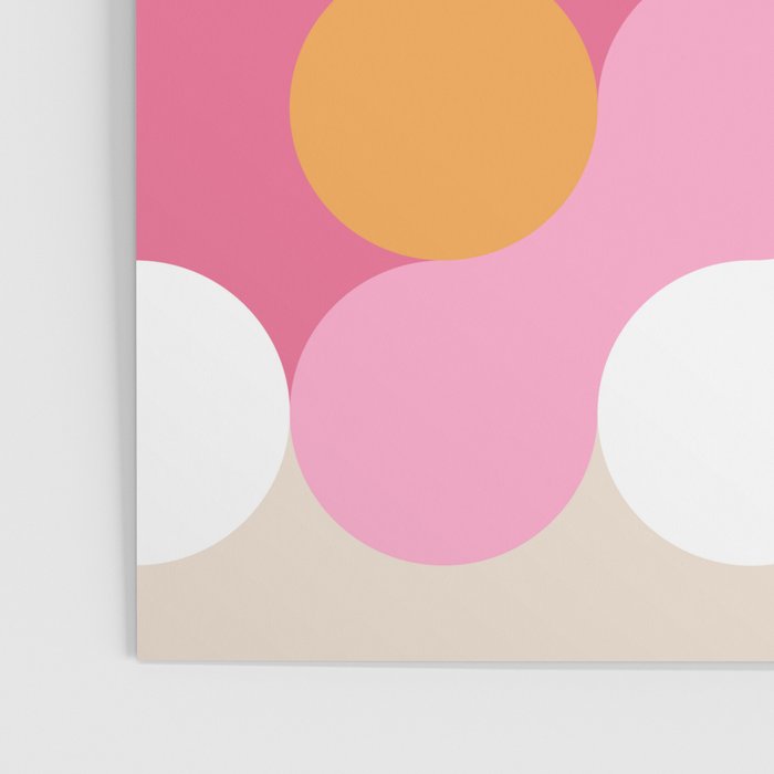 Liquid dot pattern 1 - yellow, orange, pink & white Poster Gallery Image 3