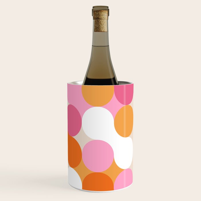 Liquid dot pattern 1 - yellow, orange, pink & white Wine Chiller Gallery Image 3