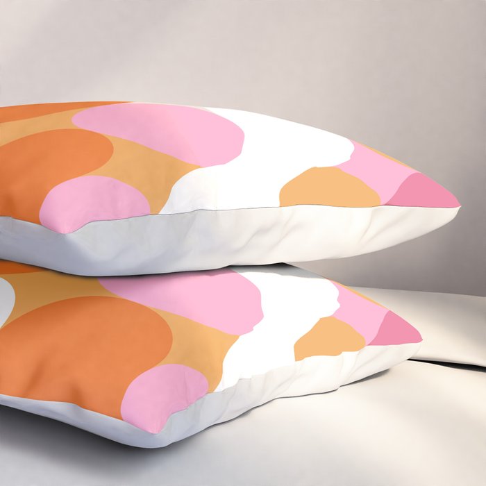 Liquid dot pattern 1 - yellow, orange, pink & white Pillow Sham Gallery Image 3