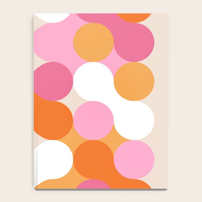 Liquid dot pattern 1 - yellow, orange, pink & white Notebook Gallery Image 4