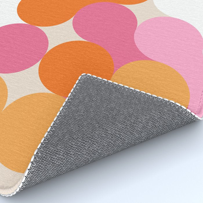 Liquid dot pattern 1 - yellow, orange, pink & white Rug Gallery Image 4