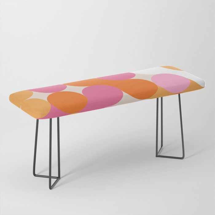 Liquid dot pattern 1 - yellow, orange, pink & white Bench Gallery Image 1