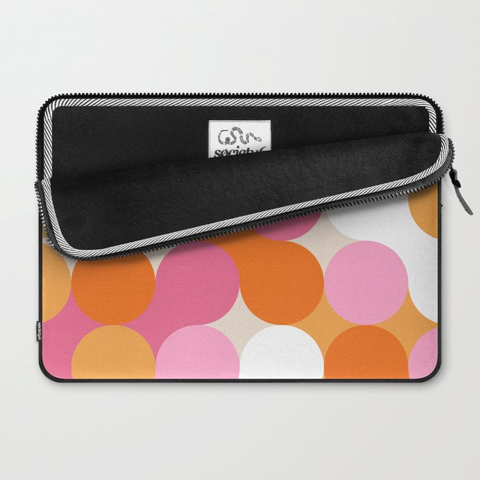 Liquid dot pattern 1 - yellow, orange, pink & white Laptop Sleeve Gallery Image 2