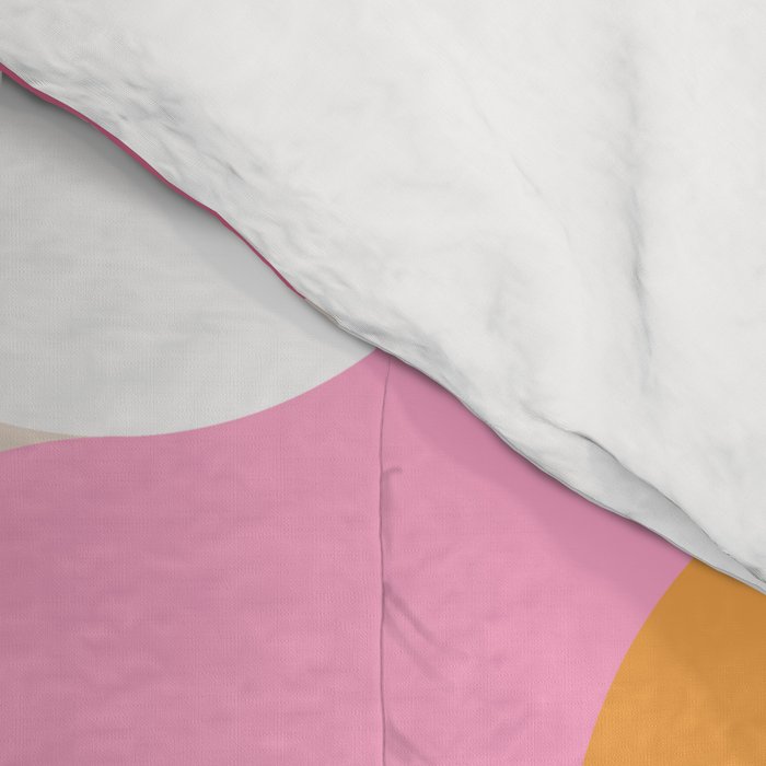 Liquid dot pattern 1 - yellow, orange, pink & white Comforter Gallery Image 4