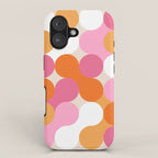 Liquid dot pattern 1 - yellow, orange, pink & white iPhone Case Gallery Image 1