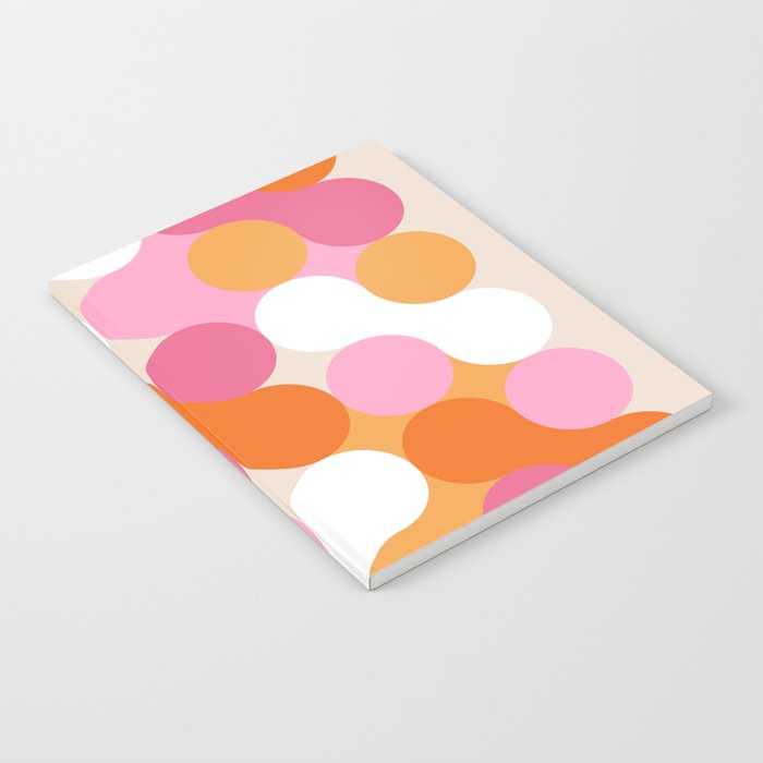 Liquid dot pattern 1 - yellow, orange, pink & white Notebook Gallery Image 2