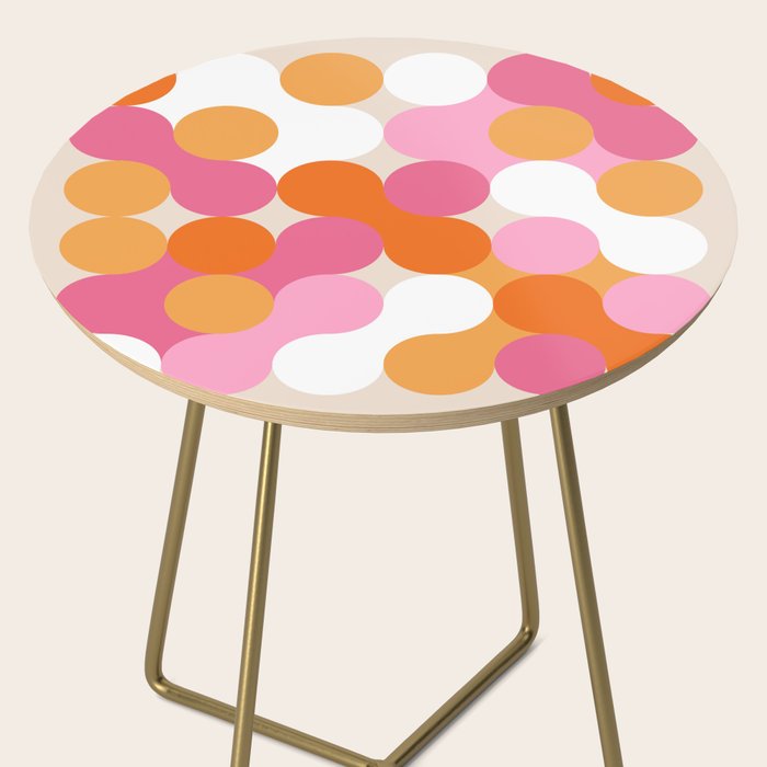Liquid dot pattern 1 - yellow, orange, pink & white Side Table Gallery Image 2