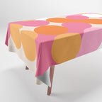 Liquid dot pattern 1 - yellow, orange, pink & white Tablecloth Gallery Image 1