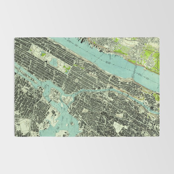 Vintage Central Park & Bronx NY Map (1947) Rug Gallery Image 2