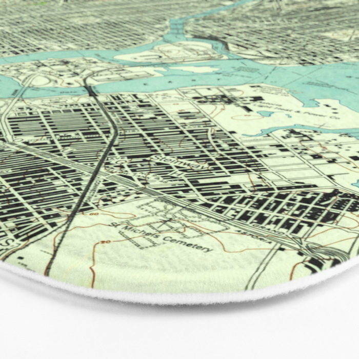 Vintage Central Park & Bronx NY Map (1947) Bath Mat Gallery Image 3