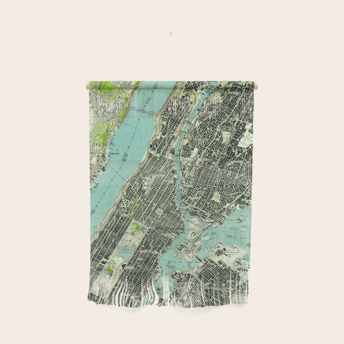 Vintage Central Park & Bronx NY Map (1947) Wall Hanging Gallery Image 1